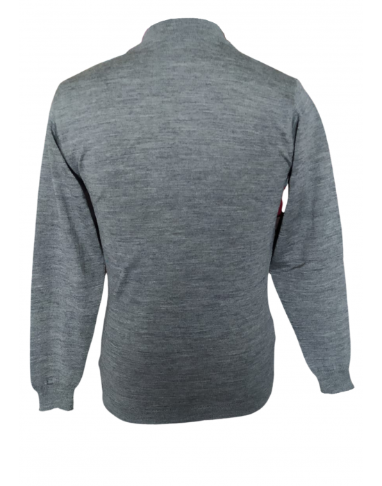 Men pure wool sweater plain light weight grey